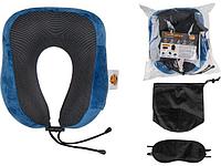 Подушка для путешествий с эффектом памяти, набор (маска для сна, чехол), синий, ARIZONE