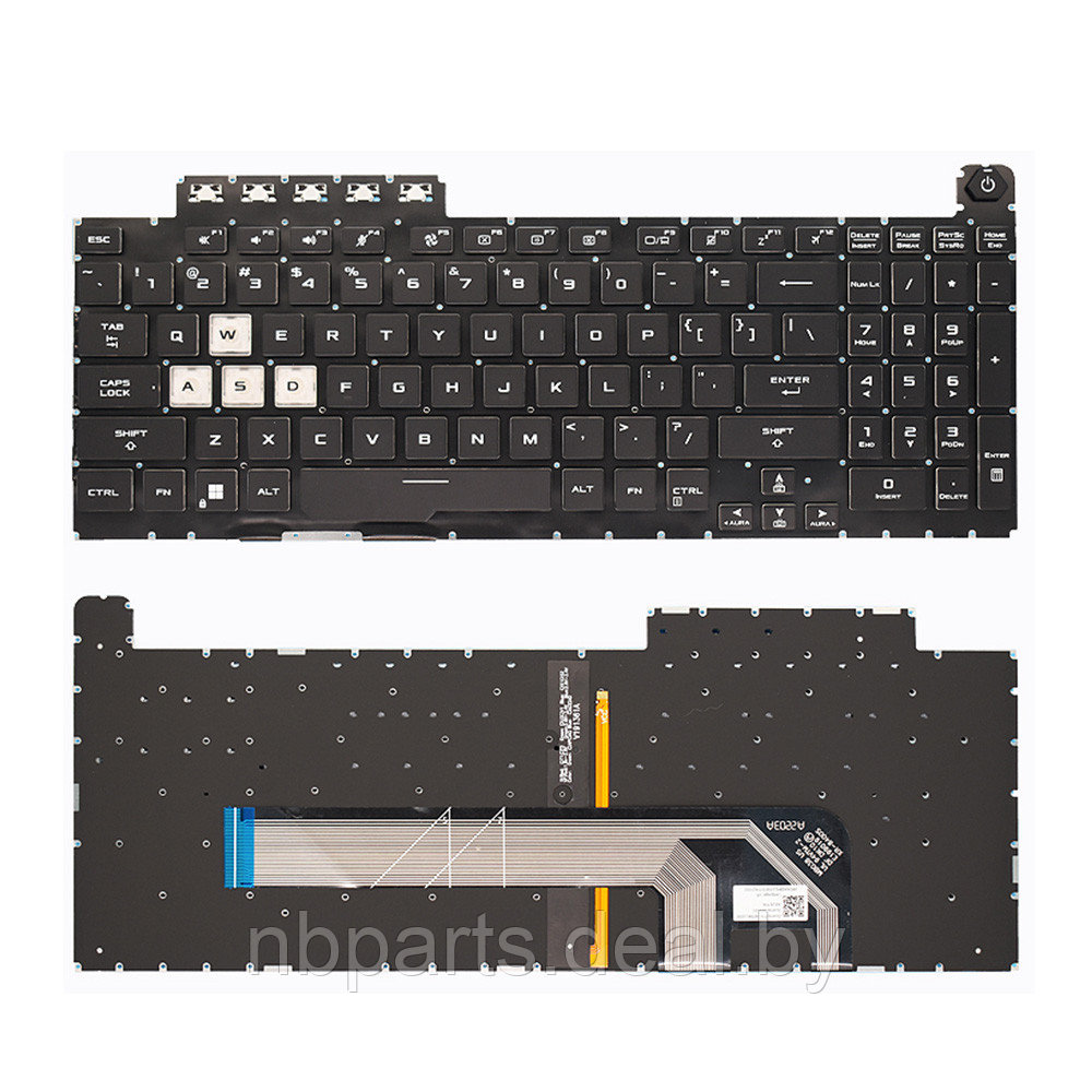 Клавиатура для ноутбука ASUS TUF Gaming FX506 FA506 чёрная, с подсветкой, RU - фото 1 - id-p222680825