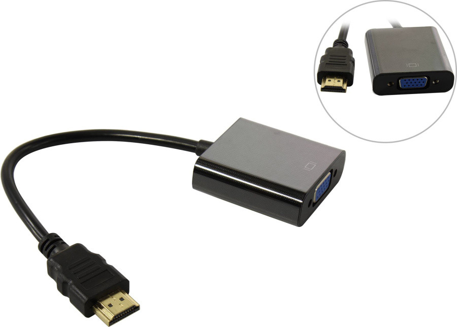 ExeGate EX-HDMIM-VGAF-0.2 Кабель-переходник HDMI (M) - VGA (15F) 0.2м EX294717RUS - фото 1 - id-p219224803