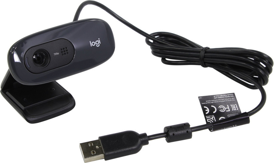 Веб-камера Logitech HD Webcam C270 (RTL) (USB2.0, 1280x720, микрофон) 960-001063 - фото 1 - id-p203906775