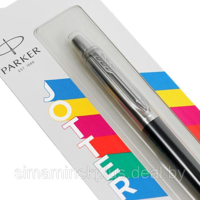 Ручка шариковая Parker Jotter Plastic K60, CT, M, 1.0 мм, корпус пластик/ нержавеющая сталь, чёрный, синие - фото 2 - id-p222687033