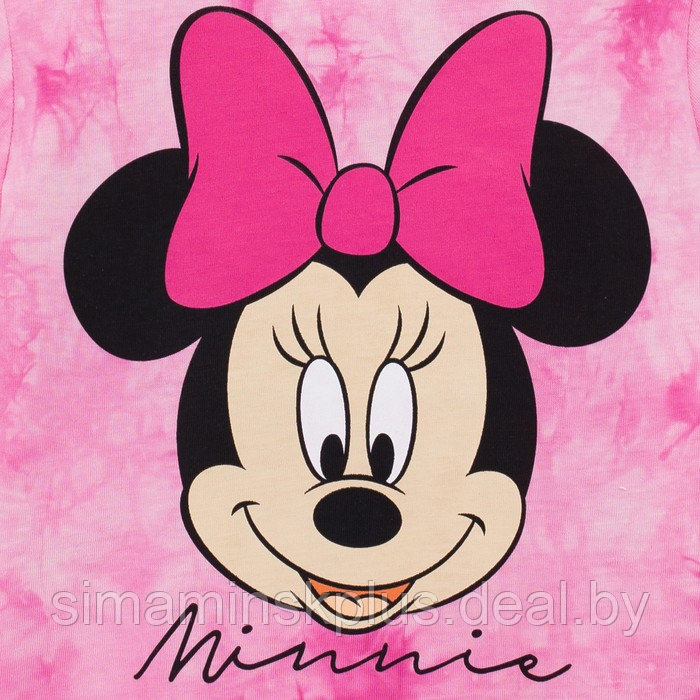 Футболка для девочки "Minnie", Минни Маус, «Тай-дай», рост 98-104 см, цвет розовый - фото 8 - id-p222687114