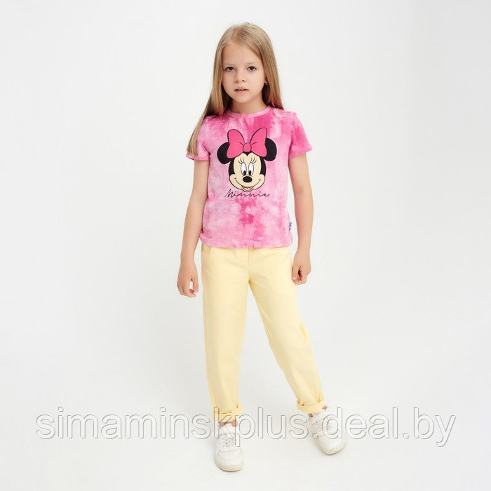 Футболка для девочки "Minnie", Минни Маус, «Тай-дай», рост 110-116 см, цвет розовый - фото 5 - id-p222687131