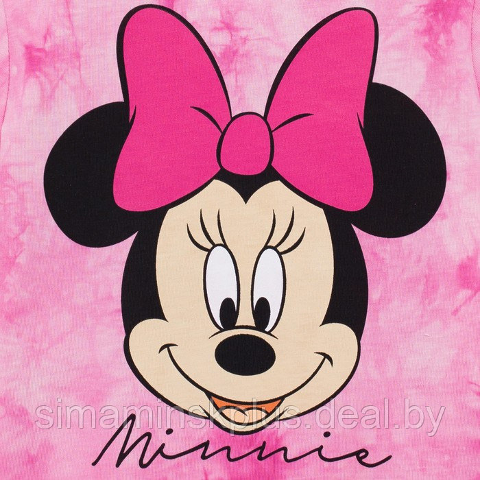 Футболка для девочки "Minnie", Минни Маус, «Тай-дай», рост 110-116 см, цвет розовый - фото 8 - id-p222687131