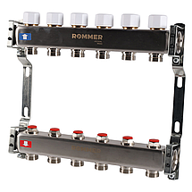 Коллектор Rommer с запорными клапанами, 6 выходов, фото 3