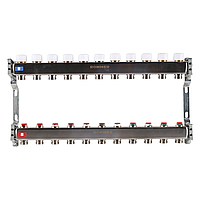 Коллектор Rommer с запорными клапанами, 11 выходов
