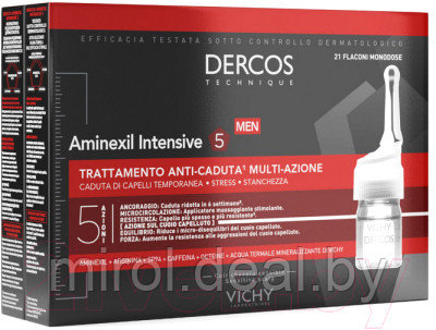 Ампулы для волос Vichy Dercos Aminexil Intensive 5 против выпадения для мужчин - фото 1 - id-p222689268