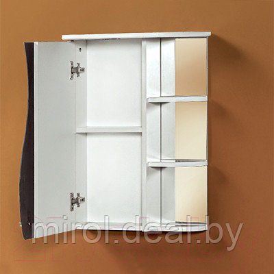 Шкаф с зеркалом для ванной Акваль Милана 65 / АМ.04.65.00.L - фото 2 - id-p222690763