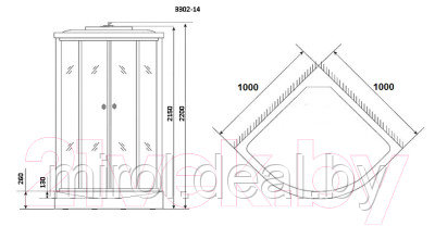 Душевая кабина Niagara NG-3302-14G 100x100x215 - фото 3 - id-p222694642