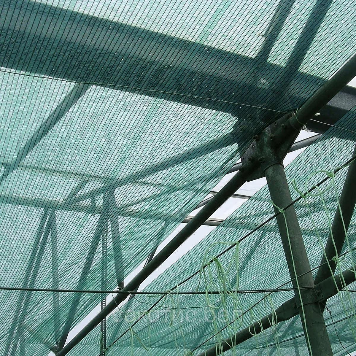 Затеняющая сетка 80% затенения 2 х 10 метра с клипсой зеленая (25шт/упк) - фото 5 - id-p222695774