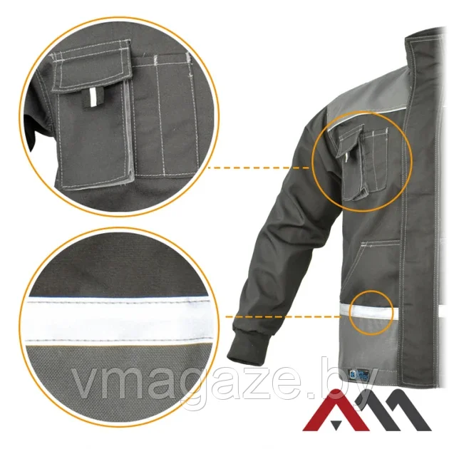 Куртка рабочая Euroclassic ArtMas (цвет графит) - фото 3 - id-p222696864