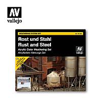 Набор для моделизма РЖАВЧИНА И СТАЛЬ / RUST & STEEL, 12 предметов, Vallejo