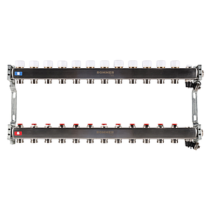 Коллектор Rommer с клапаном вып. воздуха и сливом, 12 выходов