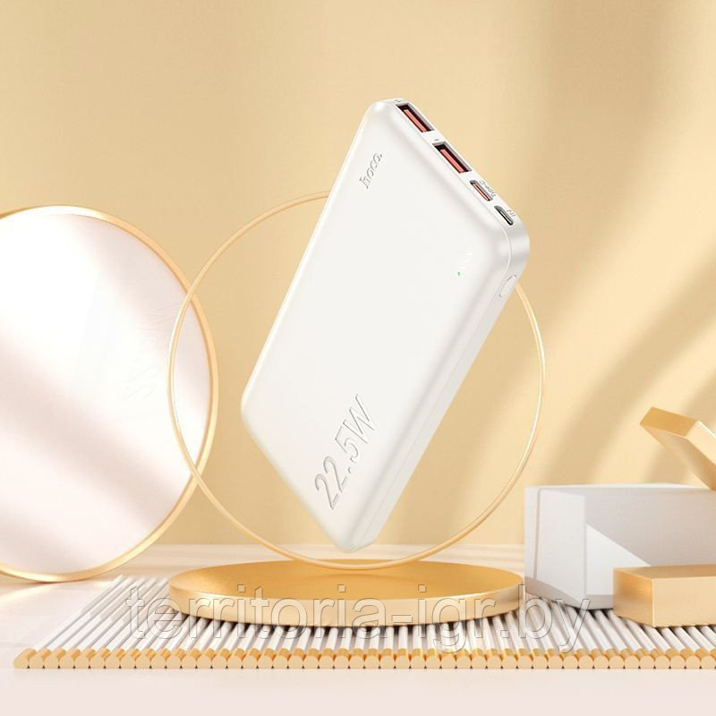 Внешний аккумулятор power bank J101 10000mAh 2.1A белый Hoco - фото 4 - id-p222697963