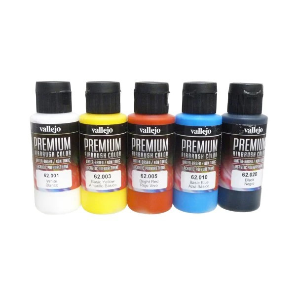 Набор акриловых красок Premium Colors, базовые цвета, 5x60мл, Vallejo - фото 2 - id-p87614994