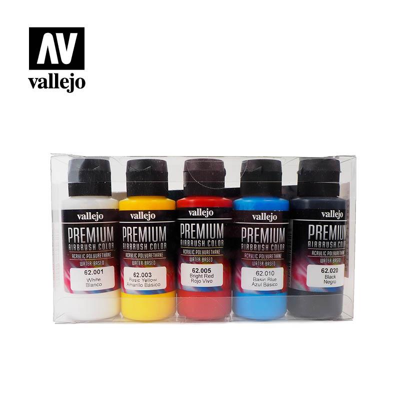 Набор акриловых красок Premium Colors, базовые цвета, 5x60мл, Vallejo - фото 1 - id-p87614994