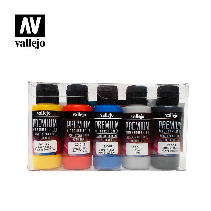 Набор акриловых красок Premium Colors Металлик, 5x60 мл, Vallejo