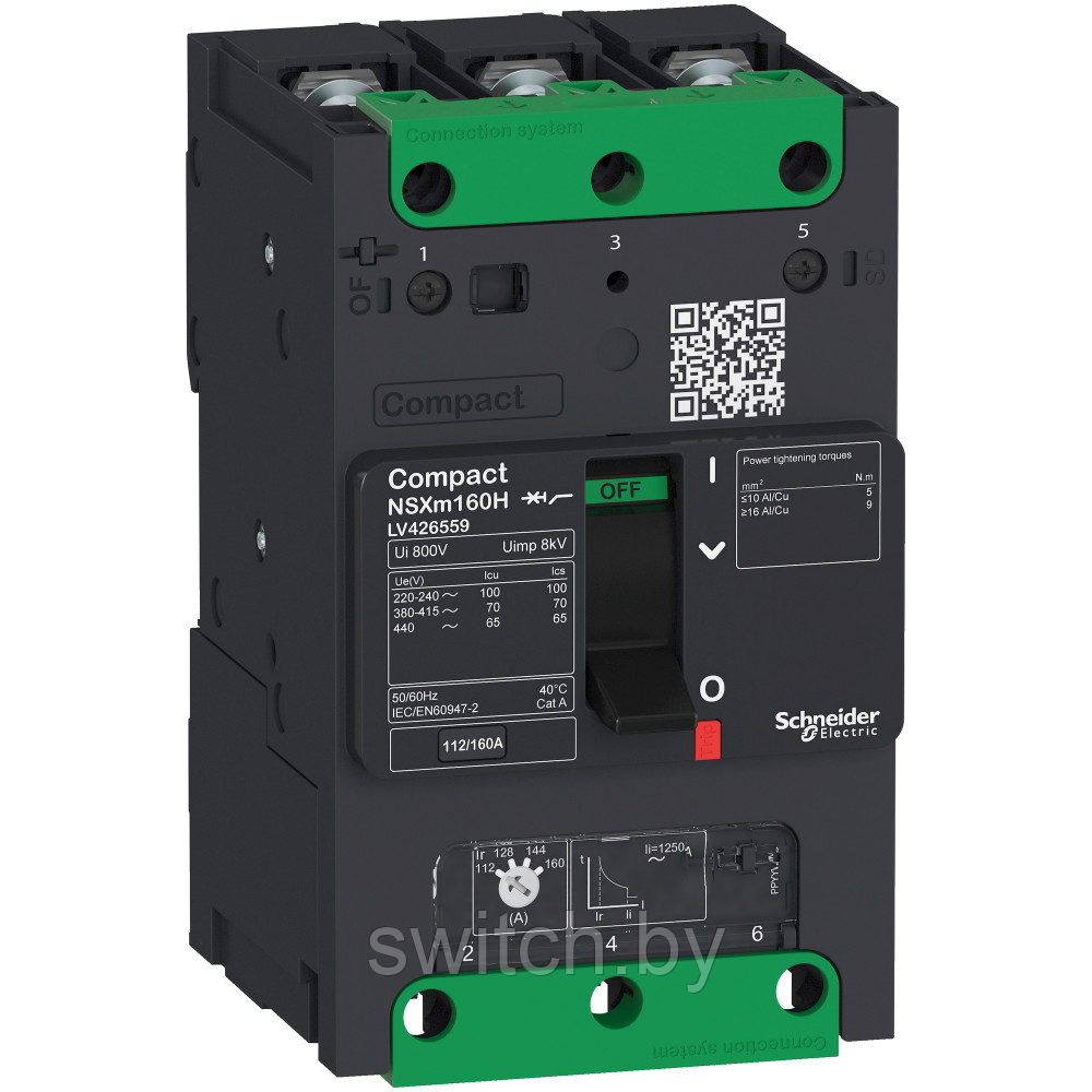 Автоматические выключатели Schneider Electric Compact NSXm 160A 3P TM160D LV426259 C12B3TM160B СКЛАД МИНСК