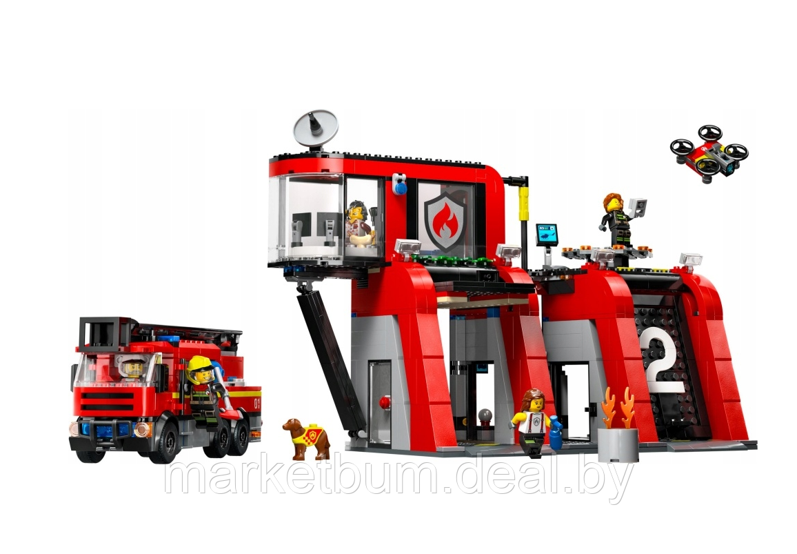 Конструктор LEGO City 60414, Пожарная станция с пожарной машиной - фото 6 - id-p222699672