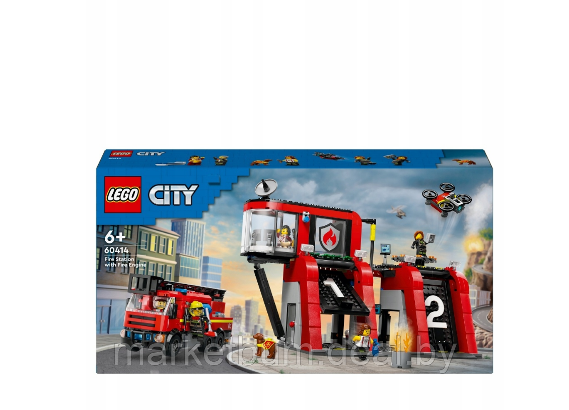 Конструктор LEGO City 60414, Пожарная станция с пожарной машиной - фото 2 - id-p222699672