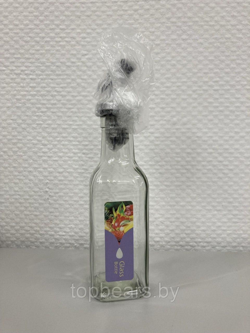 Бутылка стеклянная "БТ", емкость для масла с пробкой и дозатором 150мл. - фото 1 - id-p222700608