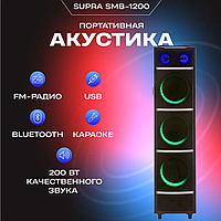 Колонка музыкальный центр с подсветкой SUPRA SMB-1200 напольная акустическая аккумуляторная беспроводная