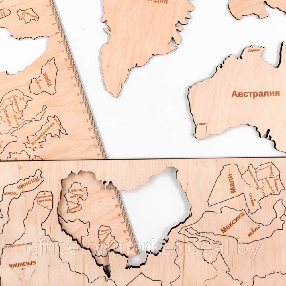 Декор на стену "Карта мира" многоуровневый на стену, ХL 3147, натуральный, 100х181 см - фото 4 - id-p214927667