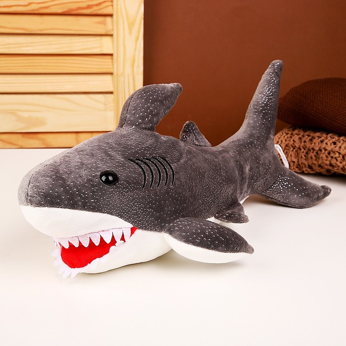 Мягкая игрушка «Акула», 40 см, цвет серый - фото 1 - id-p222704988