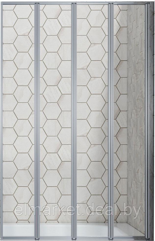 Душевая шторка Ambassador Bath Screens 100x140 со складывающимися дверями (прозрачное стекло / профиль хром) - фото 1 - id-p222703158