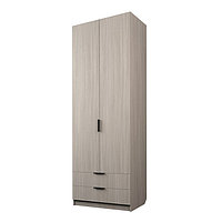 Шкаф 2-х дверный «Экон», 800×520×2300 мм, 2 ящика, штанга, цвет ясень шимо светлый