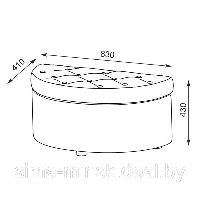 Банкетка ЛУНА 830х410х430 кожзам ECO Кофе с Молоком - фото 2 - id-p222703937