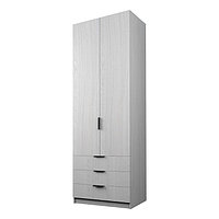 Шкаф 2-х дверный «Экон», 800×520×2300 мм, 3 ящика, полки, цвет ясень анкор светлый
