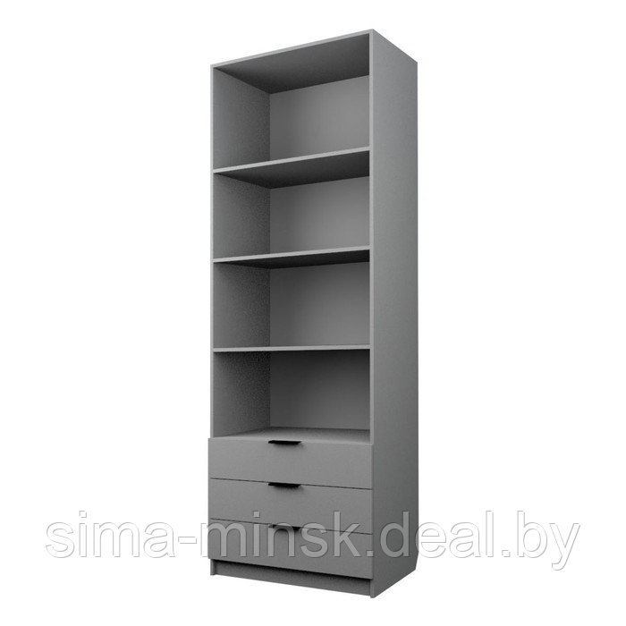 Шкаф 2-х дверный «Экон», 800×520×2300 мм, 3 ящика, полки, цвет серый шагрень - фото 2 - id-p222704384
