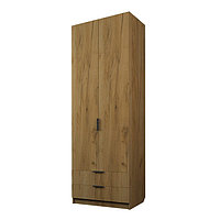 Шкаф 2-х дверный «Экон», 800×520×2300 мм, 2 ящика, полки, цвет дуб крафт золотой