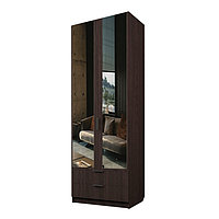 Шкаф 2-х дверный «Экон», 800×520×2300 мм, 2 ящика, зеркало, штанга, цвет венге