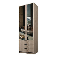 Шкаф 2-х дверный «Экон», 800×520×2300 мм, 3 ящика, зеркало, штанга и полки, цвет дуб сонома
