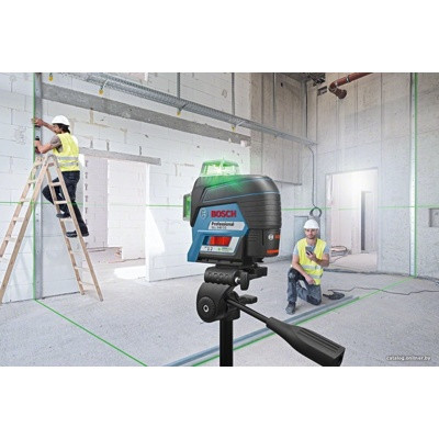 Нивелир лазерный линейный BOSCH GLL 3-80 C со штангой в кор. (проекция: 3 плоскости 360°, до 120 м, +/- 0.20 - фото 3 - id-p222703072