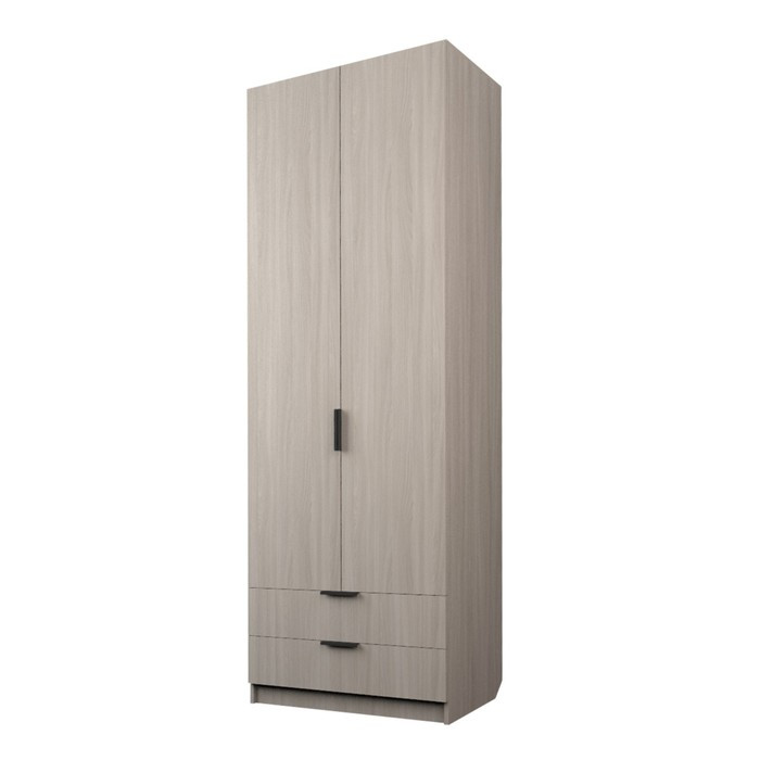 Шкаф 2-х дверный «Экон», 800×520×2300 мм, 2 ящика, штанга и полки, цвет ясень шимо светлый - фото 1 - id-p222707064