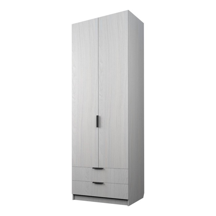 Шкаф 2-х дверный «Экон», 800×520×2300 мм, 2 ящика, штанга и полки, цвет ясень анкор светлый - фото 1 - id-p222707067