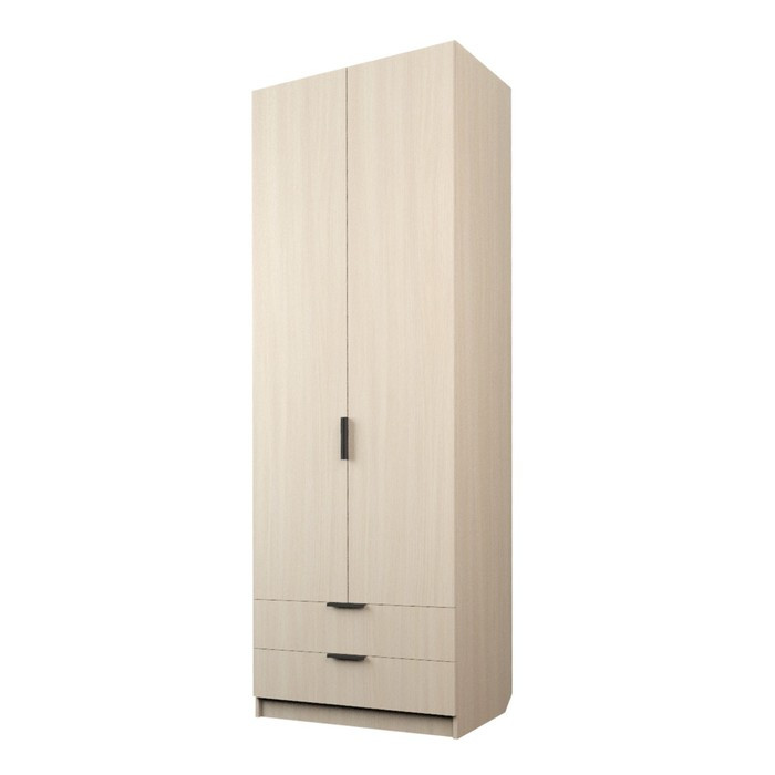 Шкаф 2-х дверный «Экон», 800×520×2300 мм, 2 ящика, штанга и полки, цвет дуб молочный - фото 1 - id-p222707069