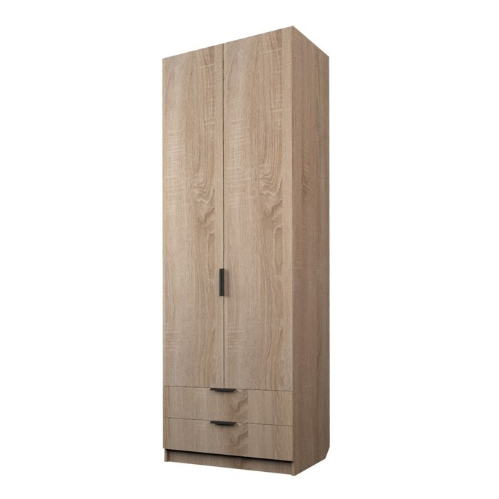 Шкаф 2-х дверный «Экон», 800×520×2300 мм, 2 ящика, штанга и полки, цвет дуб сонома - фото 1 - id-p222707070
