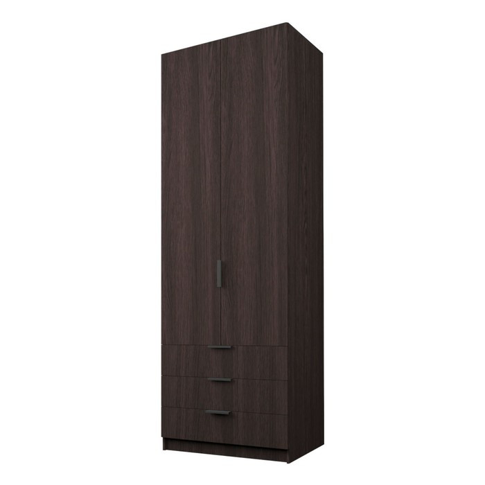 Шкаф 2-х дверный «Экон», 800×520×2300 мм, 3 ящика, штанга и полки, цвет венге - фото 1 - id-p222707077
