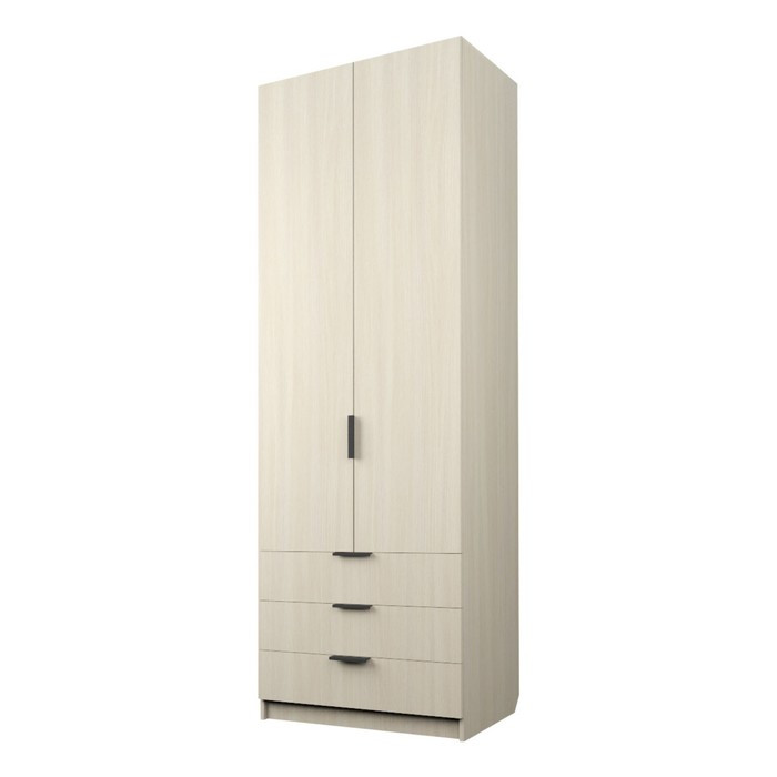 Шкаф 2-х дверный «Экон», 800×520×2300 мм, 3 ящика, штанга и полки, цвет дуб молочный - фото 1 - id-p222707080