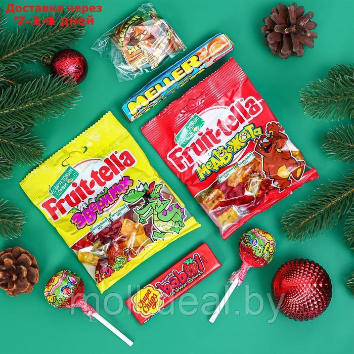 Новогодний подарок с кондитерскими изделиями Chupa Chups, Fruittella и Meller, 274 г - фото 2 - id-p222699887