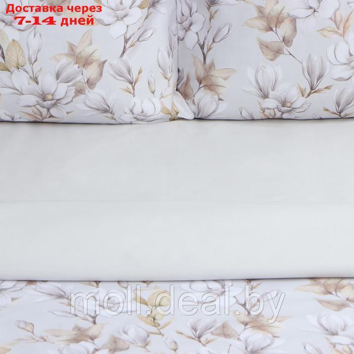 Постельное бельё Этель 1,5 сп Beige flowers, 143х215 см, 150х214 см, 50х70 см -2 шт, мако-сатин 114г/м2 - фото 3 - id-p222700428