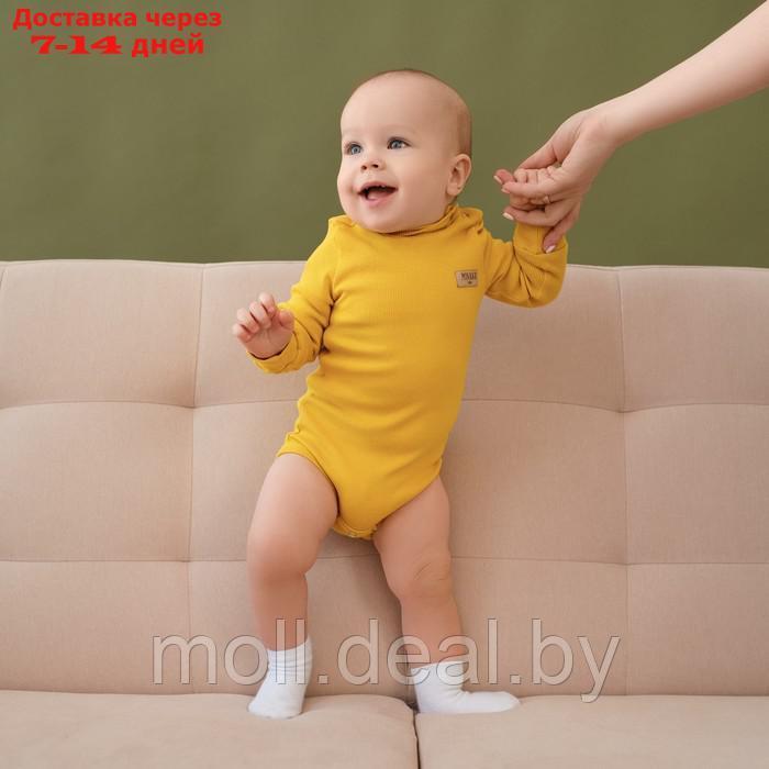 Боди-водолазка детская MINAKU, цвет жёлтый, рост 74-80 см - фото 4 - id-p222681917