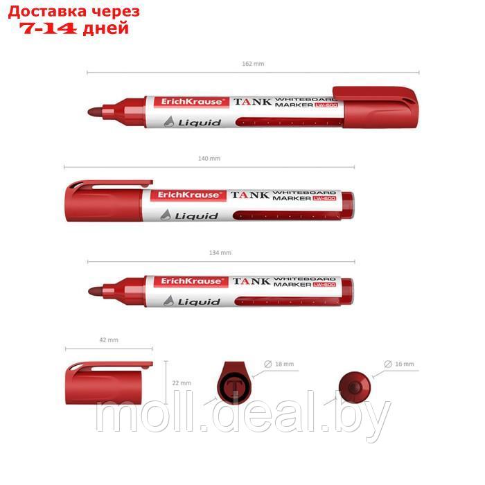 Набор маркеров для досок ErichKrause Liquid LW-600, цвет чернил: 4 цв. футляр - фото 3 - id-p222697607