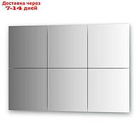 Зеркальная плитка с фацетом 15 мм, - комплект 6 шт квадрат 30 х 30 см, серебро Evoform