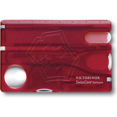 Швейцарская карта Victorinox SwissCard Nailcare (0.7240.T) красный полупрозначный коробка подарочная - фото 1 - id-p222706228