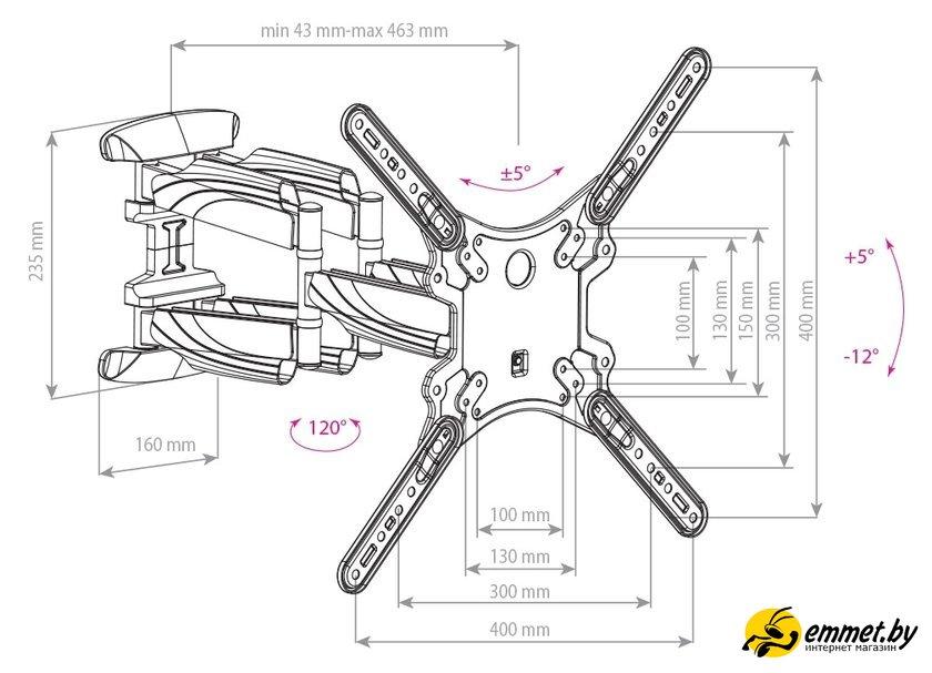 Кронштейн Arm Media COBRA-45 - фото 4 - id-p222709787